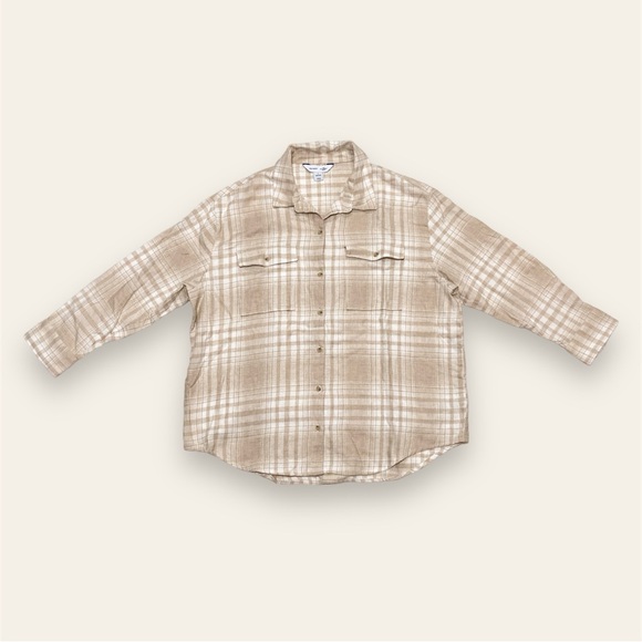 NWT Old Navy Loose Plaid Flannel Boyfriend Shirt - Picture 1 of 6
